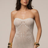 Cream Camila Crochet Maxi Dress