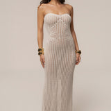 Cream Camila Crochet Maxi Dress
