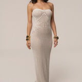 Cream Camila Crochet Maxi Dress