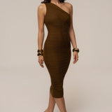 Olive Julia Ruched Midi Dress