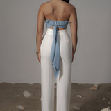 Blue Arielle Bustier Top