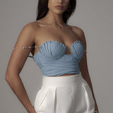 Blue Arielle Bustier Top
