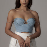 Blue Arielle Bustier Top