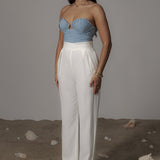 Blue Arielle Bustier Top
