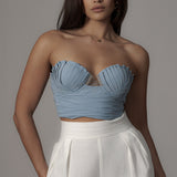 Blue Arielle Bustier Top