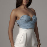 Blue Arielle Bustier Top