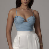 Blue Arielle Bustier Top