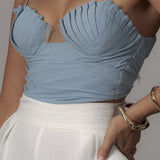 Blue Arielle Bustier Top