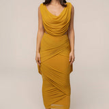 Yellow Divine Drape Mesh Skirt Set