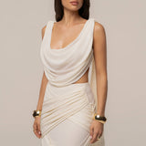 Ivory Divine Drape Mesh Skirt Set