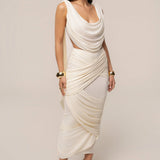 Ivory Divine Drape Mesh Skirt Set