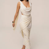 Ivory Divine Drape Mesh Skirt Set