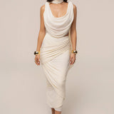 Ivory Divine Drape Mesh Skirt Set