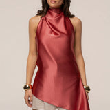 Salmon Roselle Satin Blouse