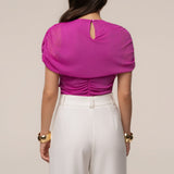 Magenta Marcella Ruched Top