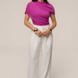 Magenta Marcella Ruched Top