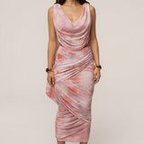 Pink Bloom Divine Drape Mesh Skirt Set