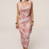 Pink Bloom Divine Drape Mesh Skirt Set
