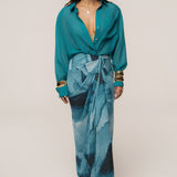 Aqua Fierce Form Button-Down Shirt