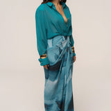 Aqua Fierce Form Button-Down Shirt