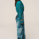 Aqua Fierce Form Button-Down Shirt