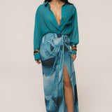 Aqua Fierce Form Button-Down Shirt