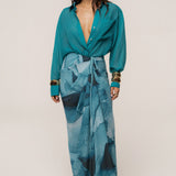Aqua Fierce Form Button-Down Shirt