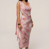 Pink Bloom Divine Drape Mesh Skirt Set