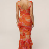 Orange Petal Radiance Maxi Dress