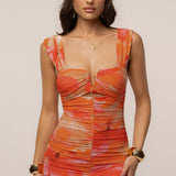 Orange Petal Radiance Maxi Dress