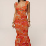 Orange Petal Radiance Maxi Dress