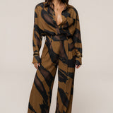 Gold Dusk Fierce Form Button-Down Shirt