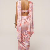 Pink Bloom Divine Drape Mesh Skirt Set