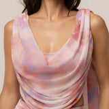 Pink Bloom Divine Drape Mesh Skirt Set