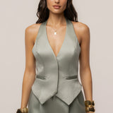 Sage City Nights Satin Vest