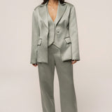 Sage City Nights Satin Trouser