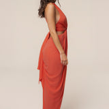 Coral Warm Sunsets Maxi Dress
