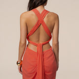 Coral Warm Sunsets Maxi Dress