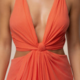 Coral Warm Sunsets Maxi Dress