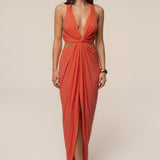 Coral Warm Sunsets Maxi Dress