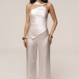 Ivory Premiere One Shoulder Jumpsuit