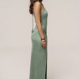 Seafoam Charlotte Halter Maxi Dress