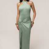 Seafoam Charlotte Halter Maxi Dress