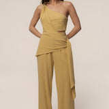 Yellow Palmera One Shoulder Top