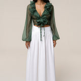 Green Delilah Ruffled Top