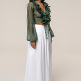 Green Delilah Ruffled Top