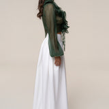 Green Delilah Ruffled Top
