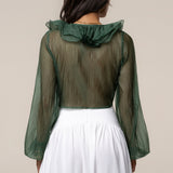 Green Delilah Ruffled Top