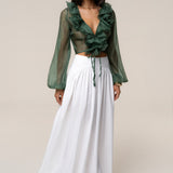 Green Delilah Ruffled Top