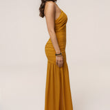 Mustard Vienna Chiffon Maxi Dress